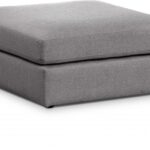 Beckham Linen Textured Fabric Upholstered Modular Ottoman