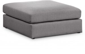 Beckham Linen Textured Fabric Upholstered Modular Ottoman