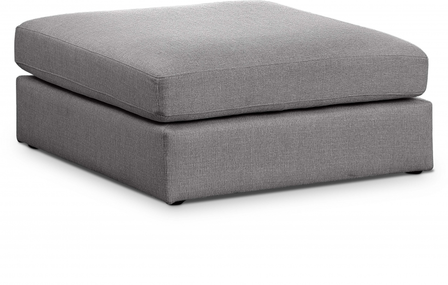 Beckham Linen Textured Fabric Upholstered Modular Ottoman