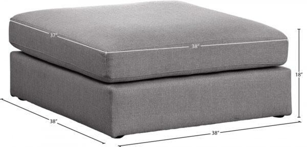 Beckham Linen Textured Fabric Upholstered Modular Ottoman
