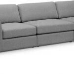 Beckham 114" Linen Textured Fabric Upholstered 3pc. Modular Sofa
