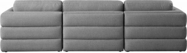Beckham 114" Linen Textured Fabric Upholstered 3pc. Modular Sofa