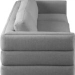 Beckham 114" Linen Textured Fabric Upholstered 3pc. Modular Sofa