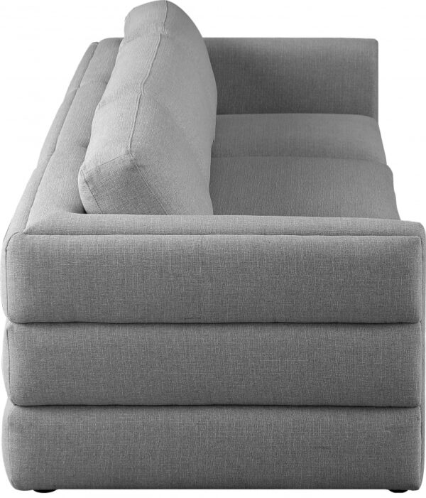 Beckham 114" Linen Textured Fabric Upholstered 3pc. Modular Sofa