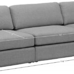 Beckham 114" Linen Textured Fabric Upholstered 3pc. Modular Sofa