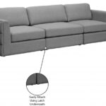 Beckham 114" Linen Textured Fabric Upholstered 3pc. Modular Sofa