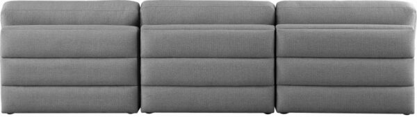 Beckham 114" Linen Textured Fabric Upholstered 3pc. Armless Modular Sofa