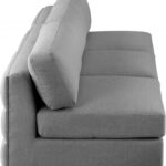 Beckham 114" Linen Textured Fabric Upholstered 3pc. Armless Modular Sofa