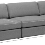 Beckham 114" Linen Textured Fabric Upholstered 3pc. Armless Modular Sofa