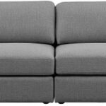 Beckham 152" Linen Textured Fabric Upholstered 4pc. Armless Modular Sofa