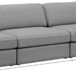 Beckham 152" Linen Textured Fabric Upholstered 4pc. Armless Modular Sofa