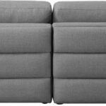 Beckham 76" Linen Textured Fabric Upholstered 2pc. Modular Loveseat