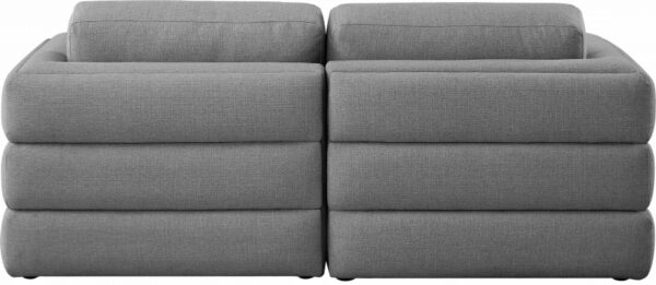 Beckham 76" Linen Textured Fabric Upholstered 2pc. Modular Loveseat