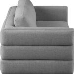 Beckham 76" Linen Textured Fabric Upholstered 2pc. Modular Loveseat