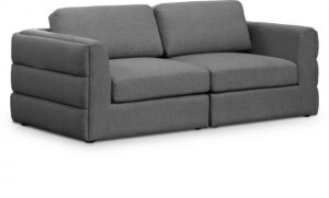 Beckham 76" Linen Textured Fabric Upholstered 2pc. Modular Loveseat