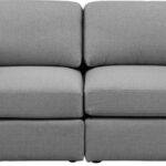 Beckham 76" Linen Textured Fabric Upholstered 2pc. Modular Loveseat