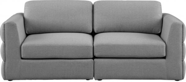Beckham 76" Linen Textured Fabric Upholstered 2pc. Modular Loveseat
