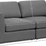 Beckham 76" Linen Textured Fabric Upholstered 2pc. Modular Loveseat