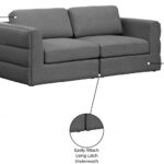 Beckham 76" Linen Textured Fabric Upholstered 2pc. Modular Loveseat