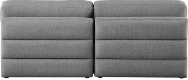 Beckham 76" Linen Textured Fabric Upholstered 2pc. Armless Modular Loveseat
