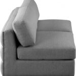 Beckham 76" Linen Textured Fabric Upholstered 2pc. Armless Modular Loveseat