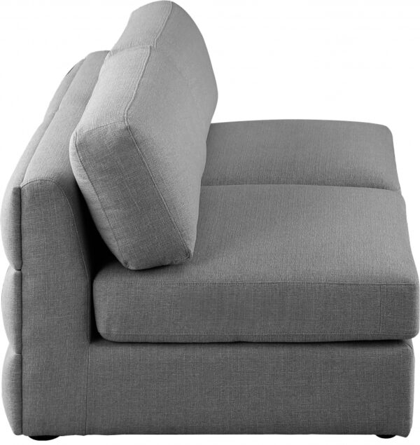Beckham 76" Linen Textured Fabric Upholstered 2pc. Armless Modular Loveseat
