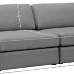 Beckham 76" Linen Textured Fabric Upholstered 2pc. Armless Modular Loveseat