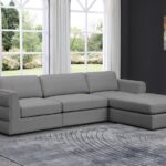 Beckham 114" Linen Textured Fabric Upholstered 4pc. Modular Sectional