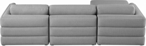 Beckham 114" Linen Textured Fabric Upholstered 4pc. Modular Sectional