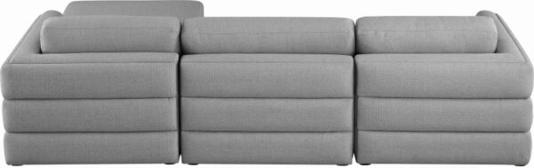 Beckham 114" Linen Textured Fabric Upholstered 4pc. Modular Sectional