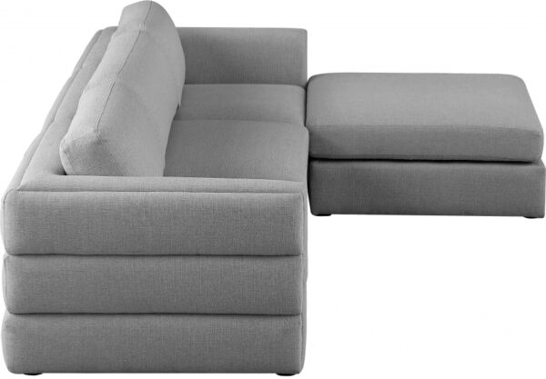 Beckham 114" Linen Textured Fabric Upholstered 4pc. Modular Sectional