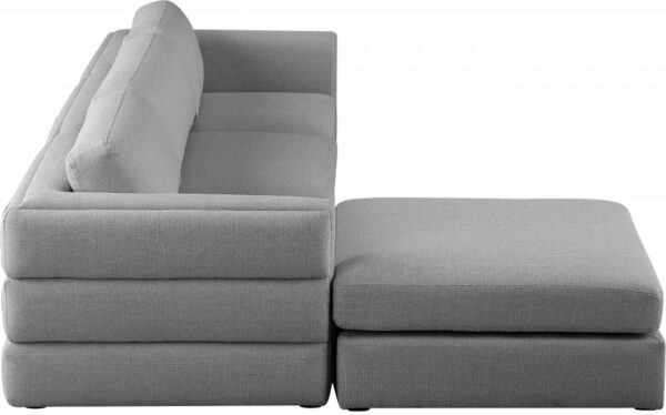 Beckham 114" Linen Textured Fabric Upholstered 4pc. Modular Sectional