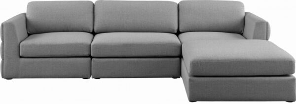 Beckham 114" Linen Textured Fabric Upholstered 4pc. Modular Sectional