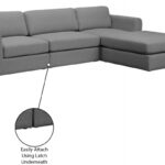 Beckham 114" Linen Textured Fabric Upholstered 4pc. Modular Sectional