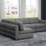 Beckham 114" Linen Textured Fabric Upholstered 4pc. Modular Sectional