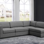 Beckham 114" Linen Textured Fabric Upholstered 4pc. Modular Sectional