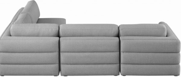Beckham 114" Linen Textured Fabric Upholstered 4pc. Modular Sectional
