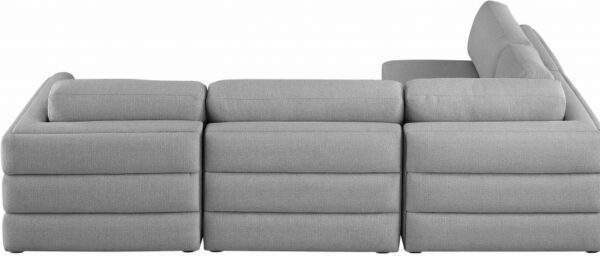 Beckham 114" Linen Textured Fabric Upholstered 4pc. Modular Sectional