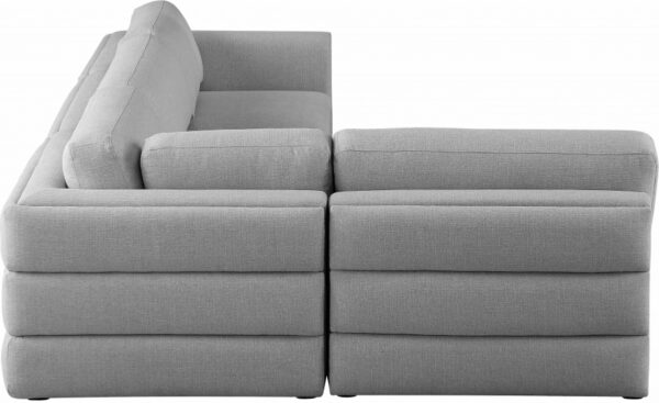 Beckham 114" Linen Textured Fabric Upholstered 4pc. Modular Sectional
