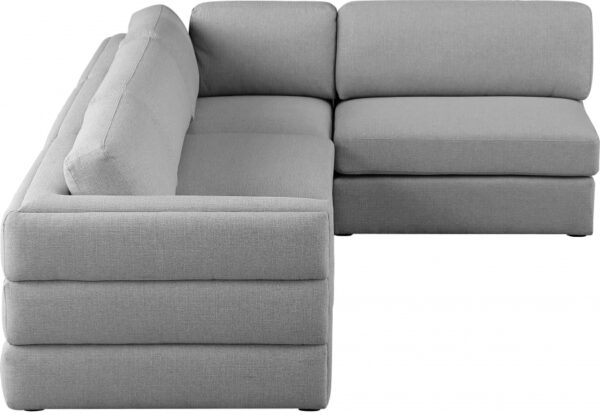 Beckham 114" Linen Textured Fabric Upholstered 4pc. Modular Sectional