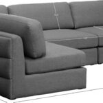 Beckham 114" Linen Textured Fabric Upholstered 4pc. Modular Sectional