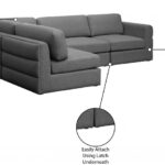 Beckham 114" Linen Textured Fabric Upholstered 4pc. Modular Sectional