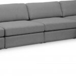 Beckham 152" Linen Textured Fabric Upholstered 5pc. Modular Sectional