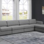 Beckham 152" Linen Textured Fabric Upholstered 5pc. Modular Sectional