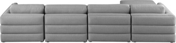 Beckham 152" Linen Textured Fabric Upholstered 5pc. Modular Sectional