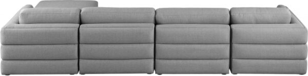 Beckham 152" Linen Textured Fabric Upholstered 5pc. Modular Sectional