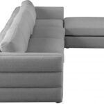 Beckham 152" Linen Textured Fabric Upholstered 5pc. Modular Sectional