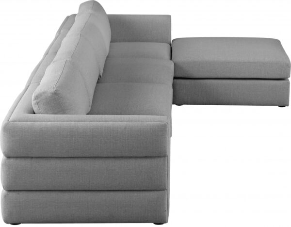 Beckham 152" Linen Textured Fabric Upholstered 5pc. Modular Sectional