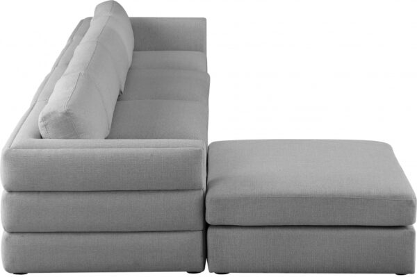Beckham 152" Linen Textured Fabric Upholstered 5pc. Modular Sectional
