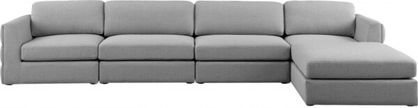 Beckham 152" Linen Textured Fabric Upholstered 5pc. Modular Sectional